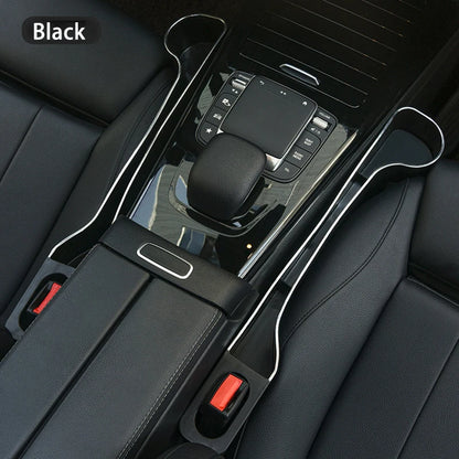 Car Seat Gap Filler Organizer- Upgrade Car Side Seat Gap Filler with Cup Holder and Phone Holder- Car Seat Gap Organizer 2 Pack