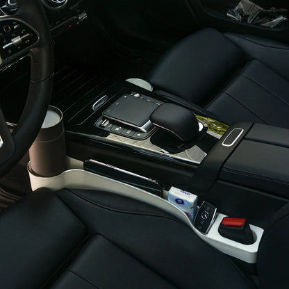 Car Seat Gap Filler Organizer- Upgrade Car Side Seat Gap Filler with Cup Holder and Phone Holder- Car Seat Gap Organizer 2 Pack